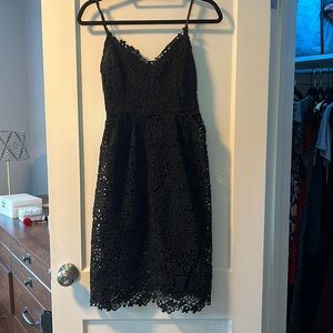 Lace Black Midi Dress